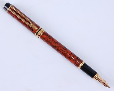 Lot 74 - A Waterman's Le Man 200 Red Ripple fountain...