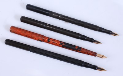 Lot 81 - Four vintage Onoto De La Rue hard rubber...