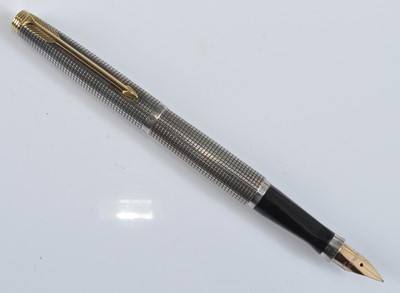 Lot 48 - A Parker 75 Cisele fountain pen, in silver...