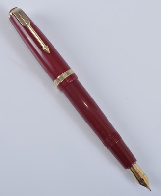 Lot 51 - A Parker Duofold fountain pen, in deep red...