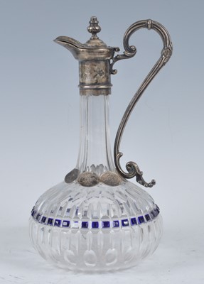 Lot 1048 - A circa 1880 cut glass claret jug, having...