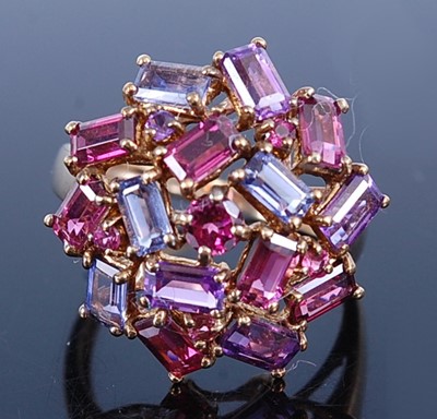 Lot 2629 - A 9ct yellow gold multi-stone circular cluster...