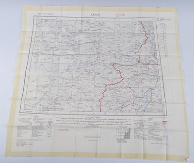 Lot 143 - A Cold War double sided fabric map for Kabul...