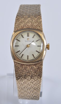 Lot 2618 - A lady's vintage Omega 9ct gold cased bracelet...