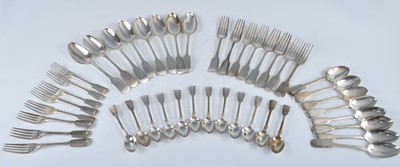 Lot 1076 - A 19th century silver cutlery suite in the...