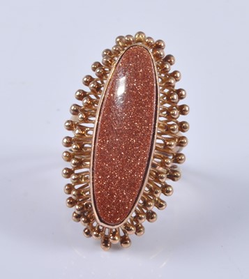 Lot 2676 - A contemporary 14ct gold hardstone set dress...