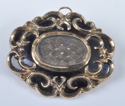 Lot 2677 - An early Victorian yellow metal and jet...
