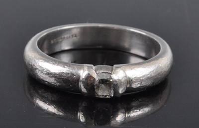 Lot 2683 - A Tiffany & Co platinum diamond solitaire ring,...