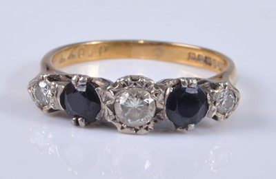 Lot 2693 - An Edwardian style 18ct gold, sapphire and...
