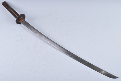 Lot 112 - A Japanese Shinshinto katana, having a 68cm...
