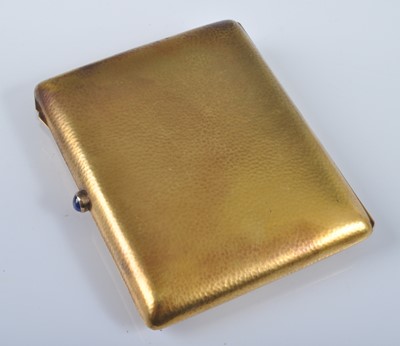 Lot 1213 - A yellow metal rectangular cigarette case,...
