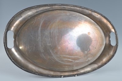 Lot 1110 - A Mappin & Webb silver drinks tray, having a...