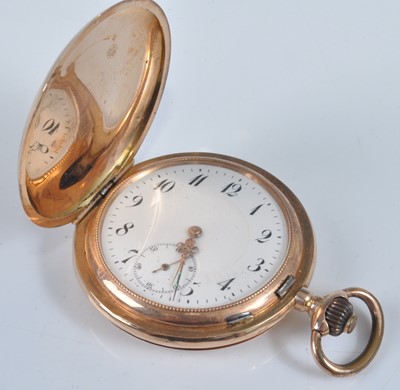 Lot 1218 - A continental 14ct gold cased gent's full...
