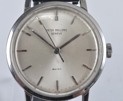 Lot 1227 - A Patek Philippe Calatrava gent's stainless...