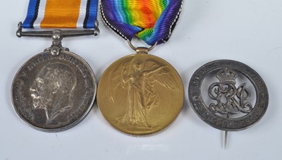 Lot 263 - A WW I British War and Victory pair, naming...