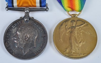 Lot 63 - A WW I British War and Victory pair, naming...