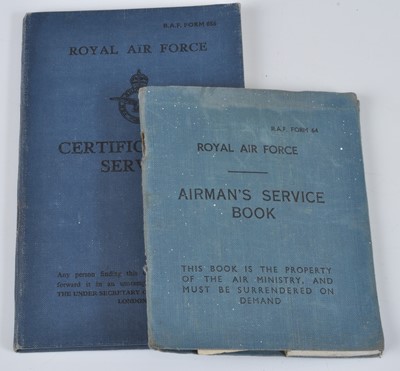 Lot 49 - A post WW II RAF Certificate of Service and...