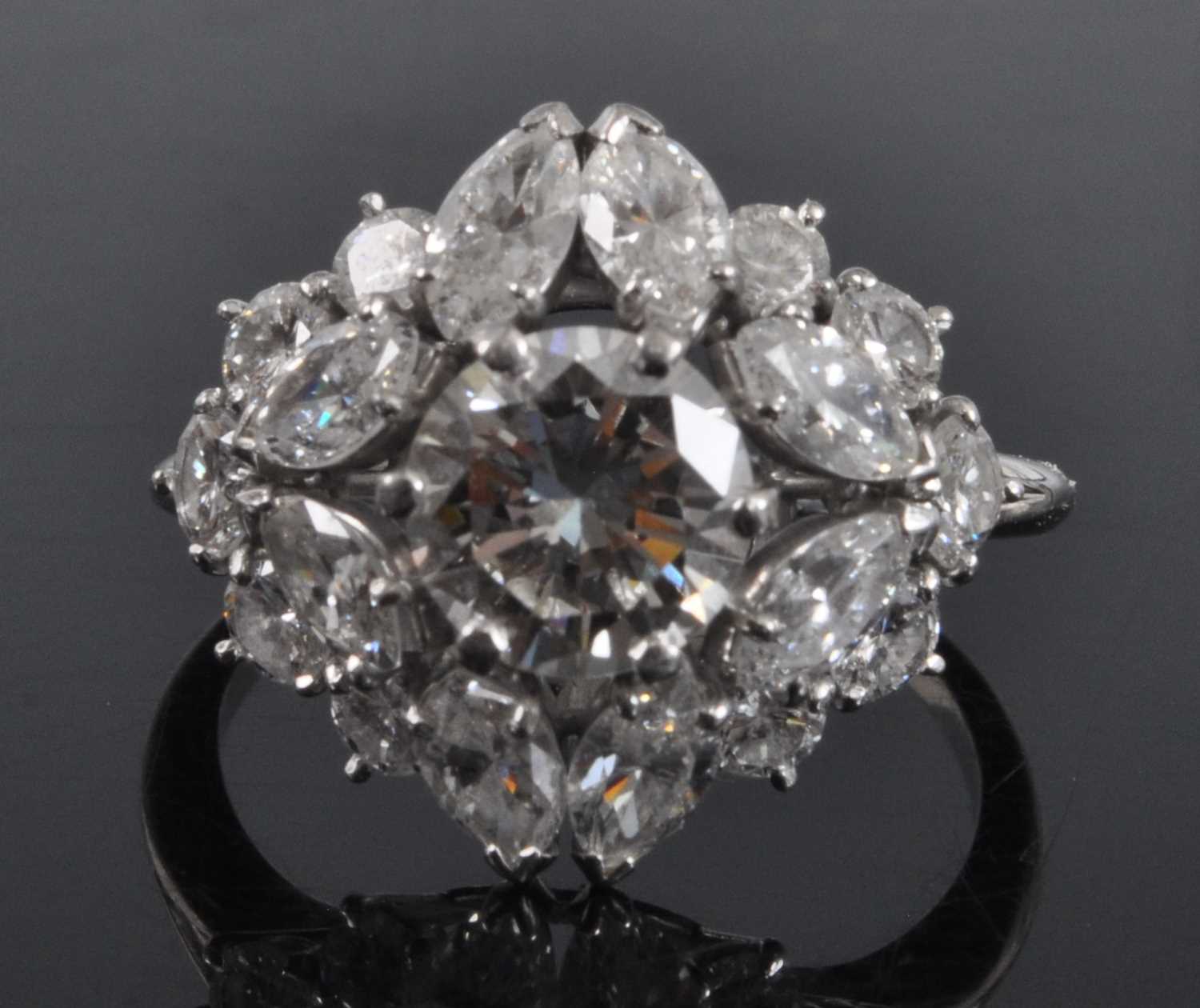 Lot 1172 - A Boucheron platinum and diamond oblong...