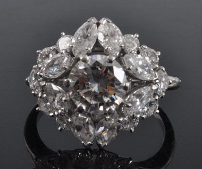 Lot 1172 - A Boucheron platinum and diamond oblong...