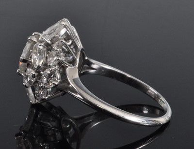Lot 1172 - A Boucheron platinum and diamond oblong...