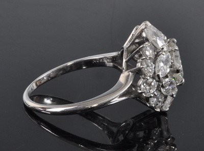 Lot 1172 - A Boucheron platinum and diamond oblong...