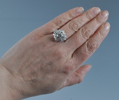 Lot 1172 - A Boucheron platinum and diamond oblong...