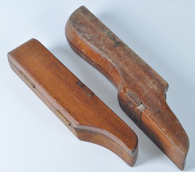 Lot 343 - An Edwardian mahogany folding boot jack,...