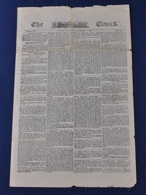 Lot 159 - The Times London, No. 6572, Thursday, November...