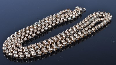 Lot 1220 - A Victorian yellow metal belcher link guard...