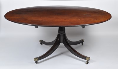 Lot 1387 - A late Georgian mahogany pedestal dining table,...