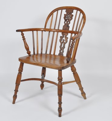 Lot 1390 - A Victorian elm, yew and fruitwood Windsor...