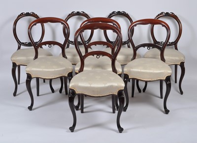 Lot 1428 - A set of four Victorian mahogany balloon back...