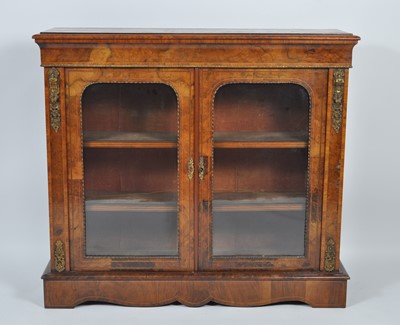 Lot 1402 - A Victorian figured walnut and gilt metal...