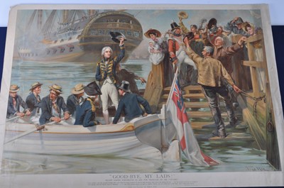 Lot 152 - A folio of unframed Nelson related prints to...