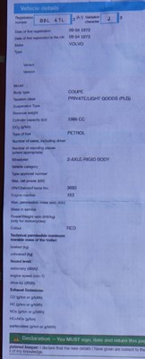 Lot 1475 - A 1973 Volvo P1800 ES Automatic Reg No. BDL41L...