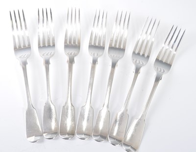 Lot 1083 - A matched set of seven 19th century silver...