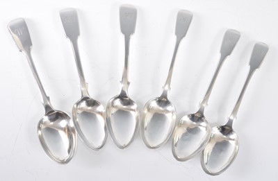 Lot 1087 - A harlequin set of six 19th century silver...