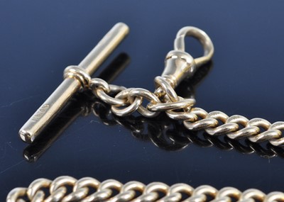 Lot 1224 - An 18ct gold curblink watch chain with Albert...