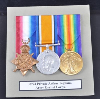 Lot 288 - A WW I trio, to include 1914-15 Star, British...