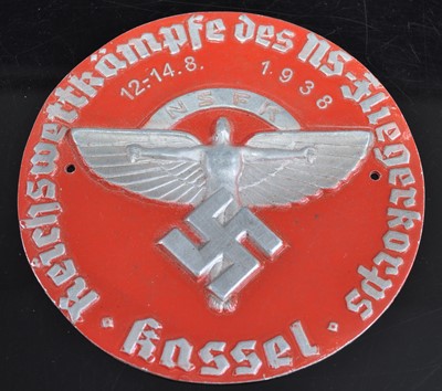 Lot 170 - A German NSFK plaque, the circular pressed...