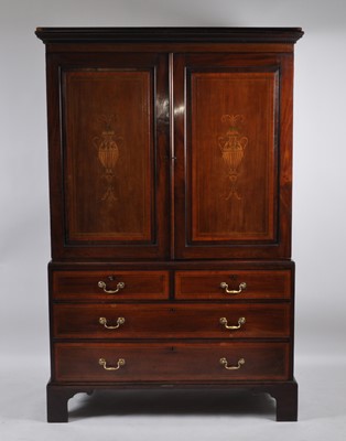 Lot 1448 - A George III mahogany and inlaid...