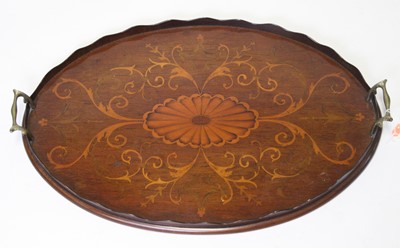 Lot 118 - An Edwardian mahogany satinwood and pearwood...