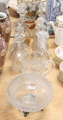 Lot 170 - A cut crystal bowl on associated stand;...
