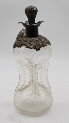 Lot 292 - An Edwardian decanter, having hourglass shaped...