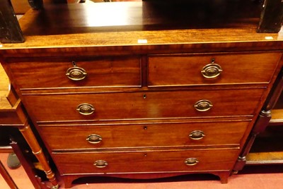Lot 1265 - A circa 1830 mahogany squarefront chest, of...