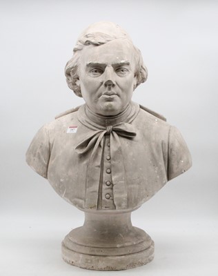 Lot 187 - A 19th century plaster head and shoulders...