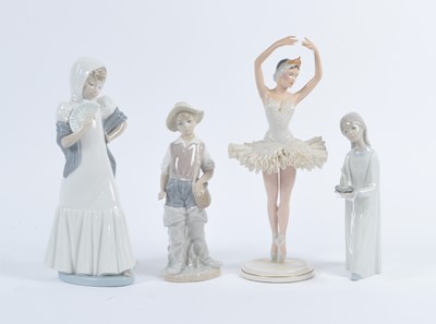 Lot 4 - A Nao porcelain figure of a young girl, h.27cm;...