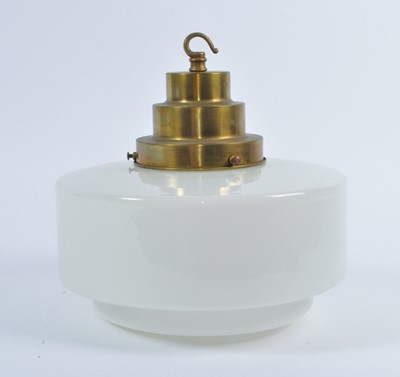 Lot 5 - An Art Deco style brass ceiling pendant,...