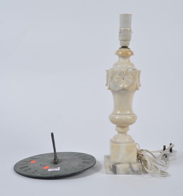 Lot 78 - A verdigris metal sundial; together with an...
