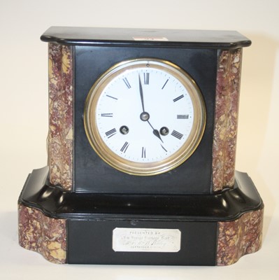 Lot 94 - A Victorian black slate and rouge marble eight-...